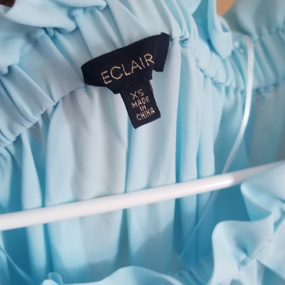 Light blue off shoulder romper short - Picture 5 of 6